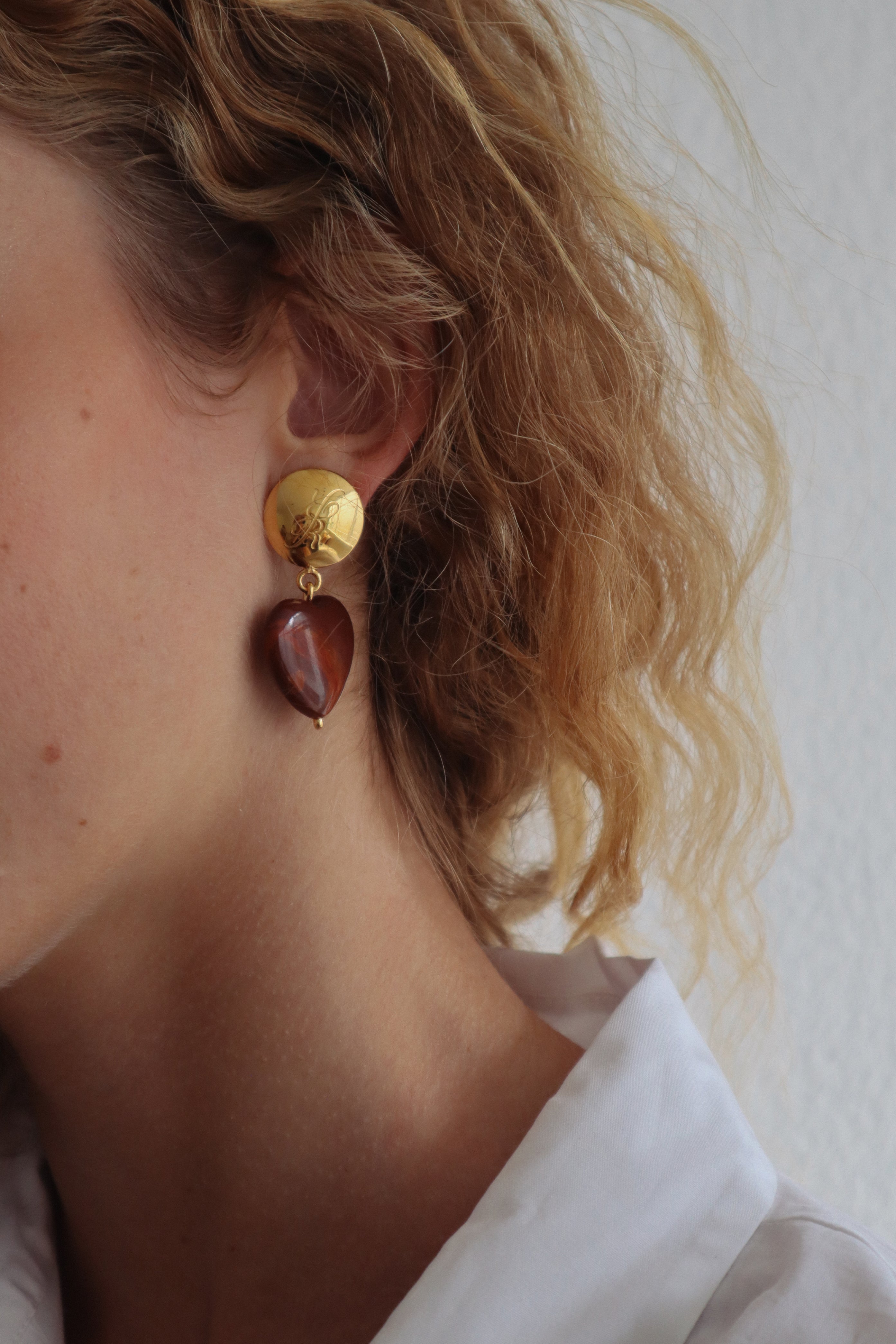 Pendientes Dionne Jaspe Rojo - 18k Oro Vermeil