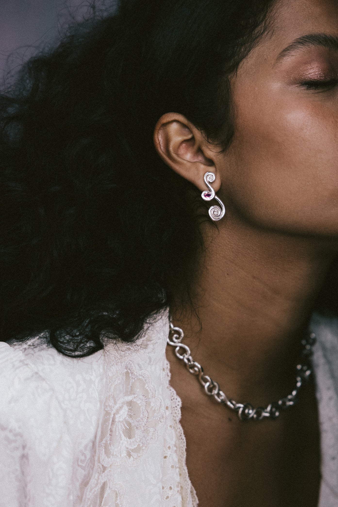 El Garabato Earrings - 925 Silver with Gemstone