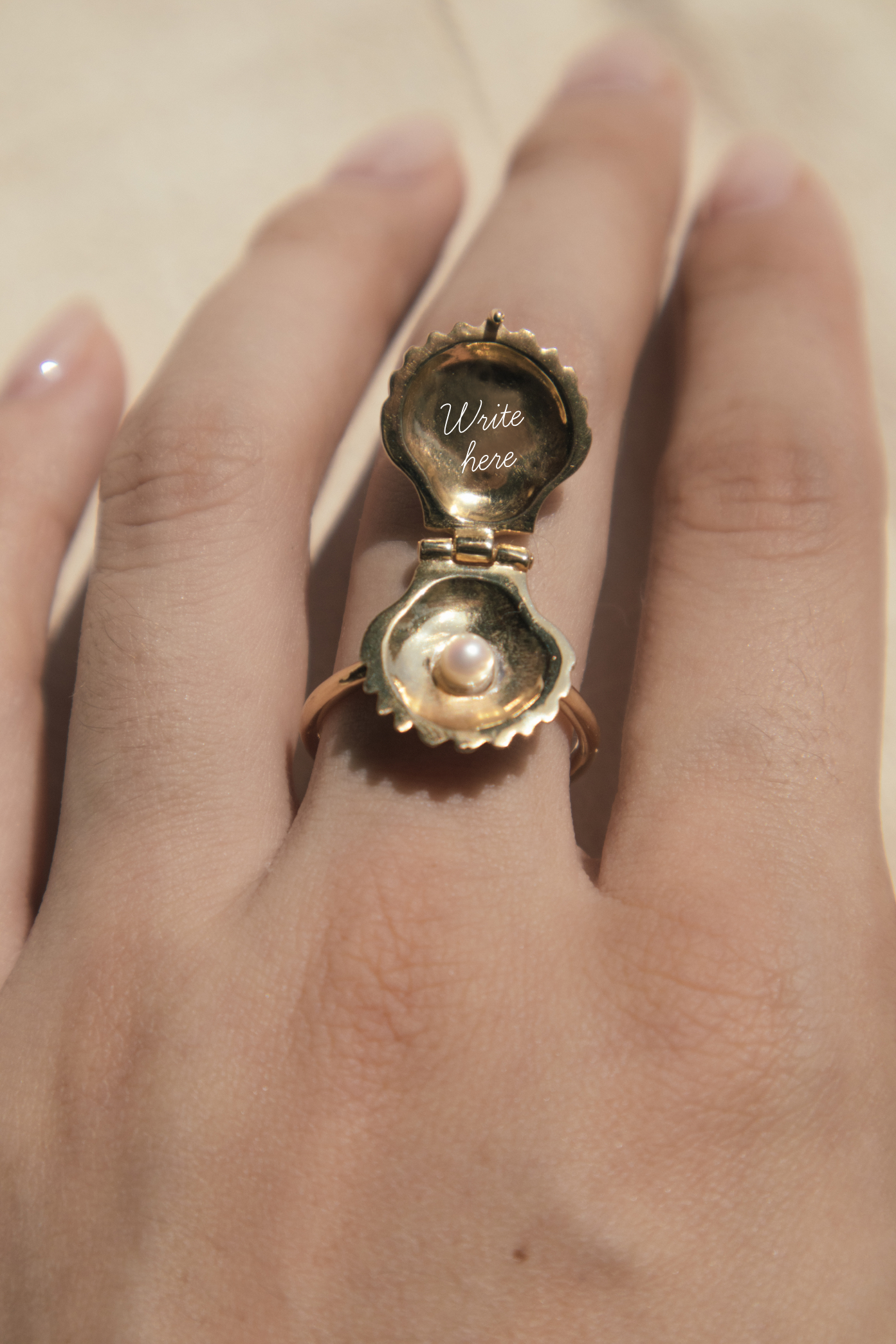 La Perlita Secret Message Ring - 18K Gold Vermeil