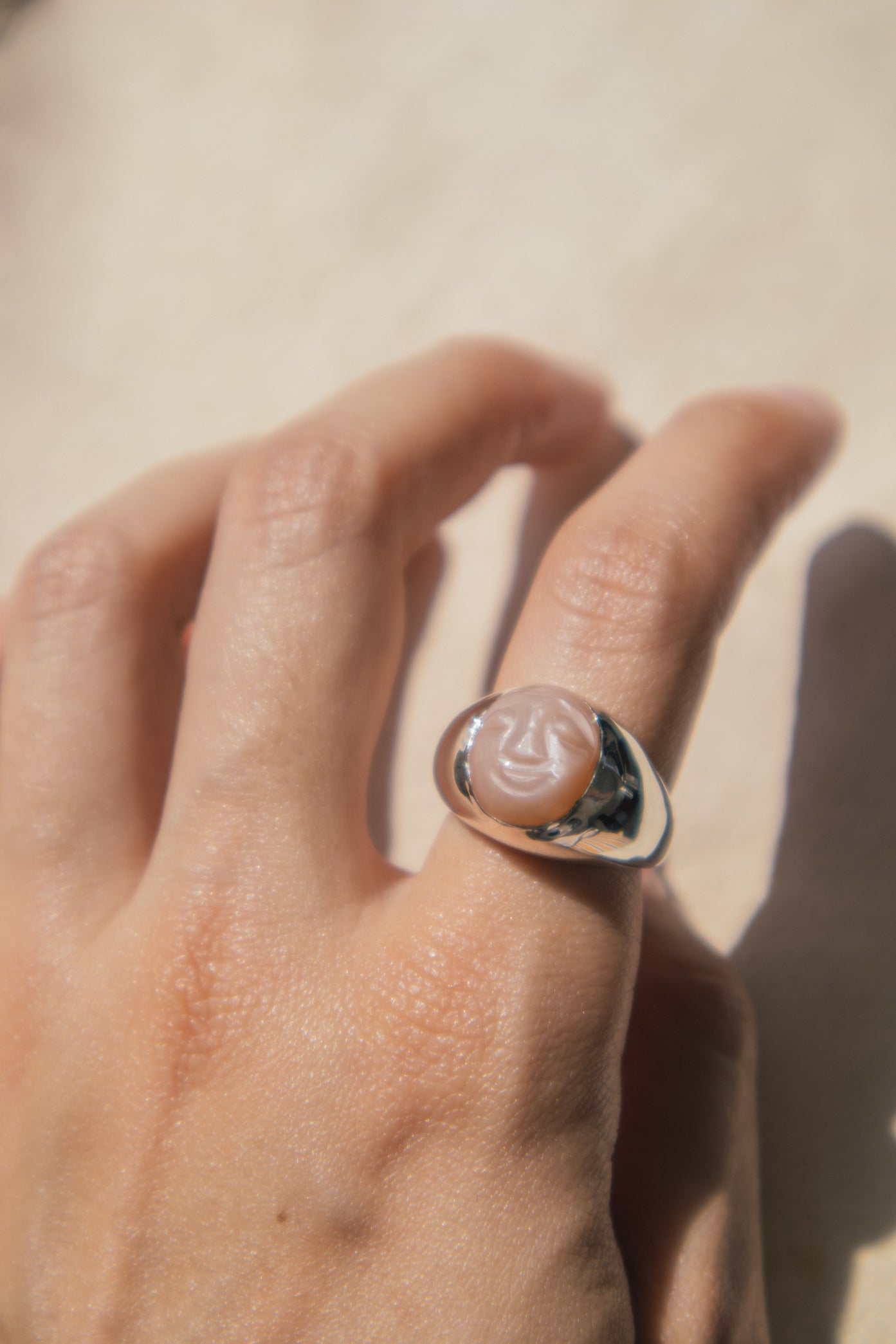 Anillo Soma con Piedra Luna - Plata 925